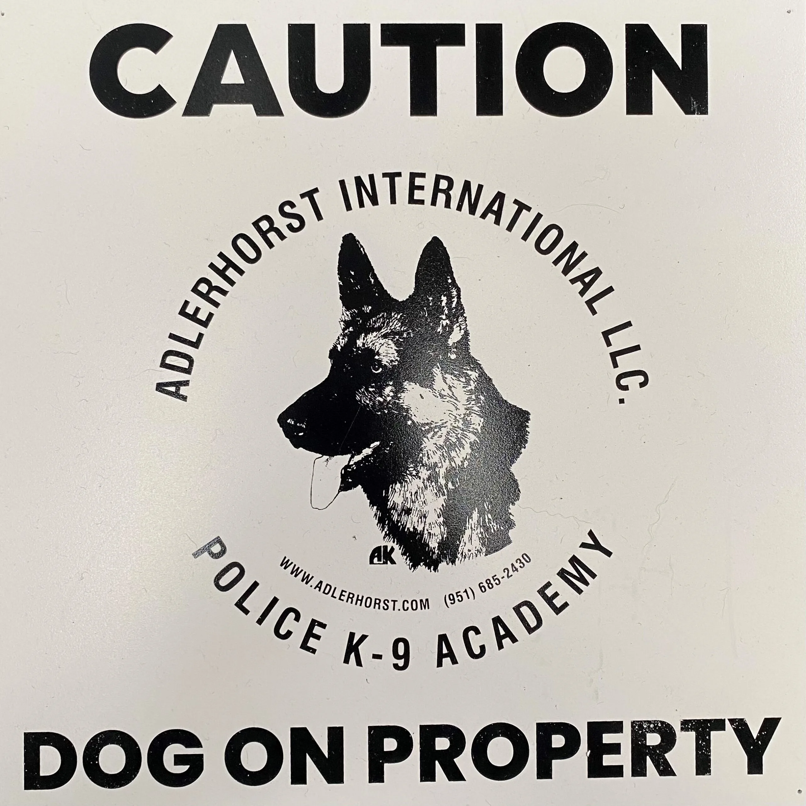 On Property Dog Sign